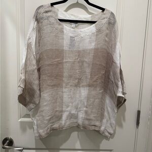 J. Jill Beige and White Blouse